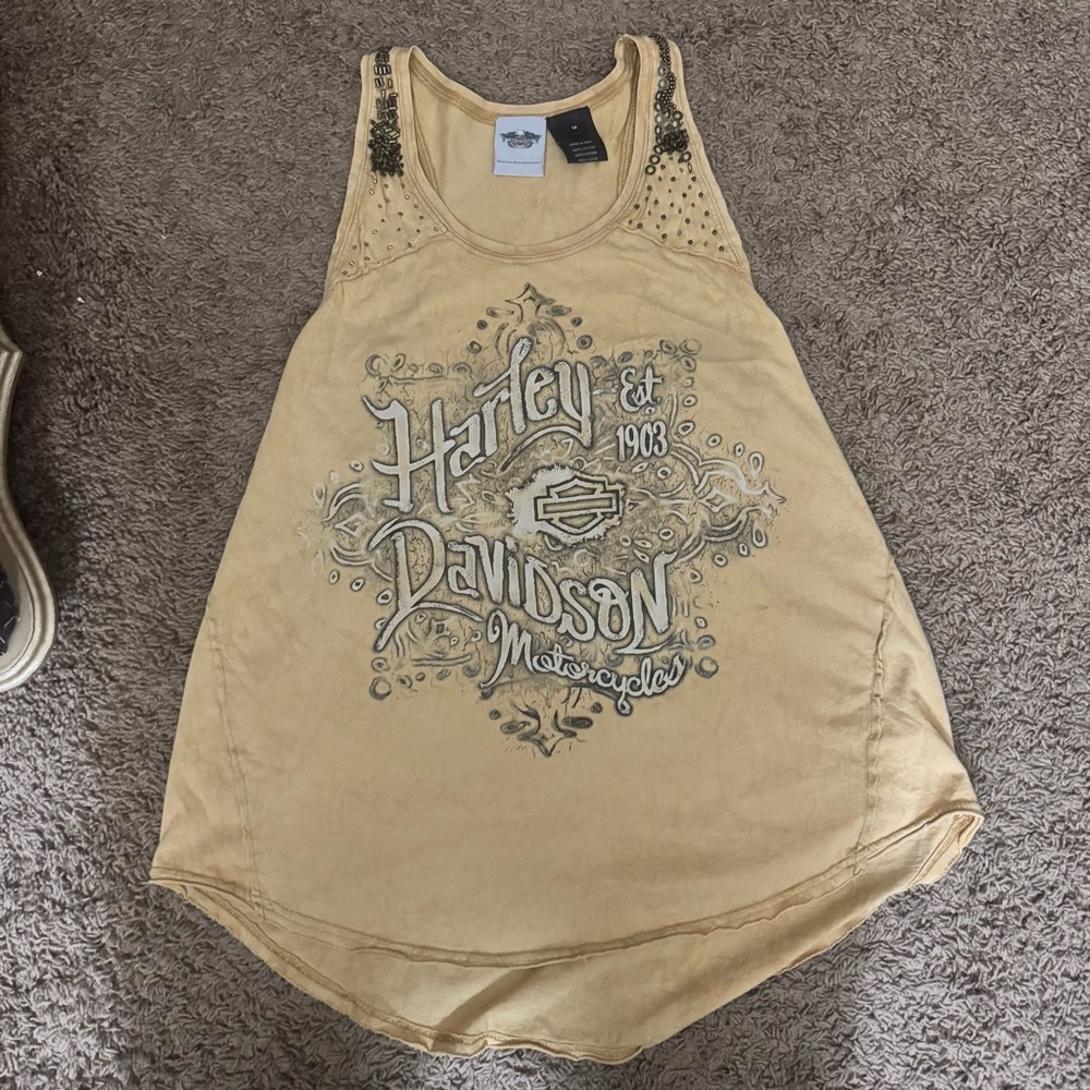 Harley-Davidson Women's Yellow Tank Top SZ M
